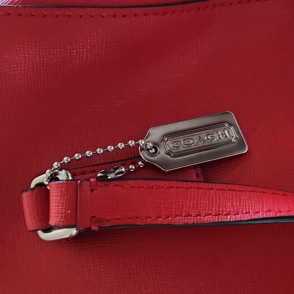 NWOT Coach Saffiano Small Red Leather Satchel/Crossbody ❤️💄 - Picture 5 of 15